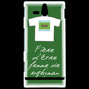 Coque Sony Xperia U Femme de rugbyman Bonus offensif-défensif Vert