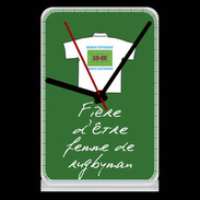 Pendule de bureau Femme de rugbyman Bonus offensif-défensif Vert
