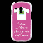 Coque Samsung Galaxy S3 Mini Femme de rugbyman Bonus offensif-défensif Rose