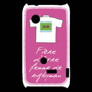 Coque Sony Xperia Typo Femme de rugbyman Bonus offensif-défensif Rose
