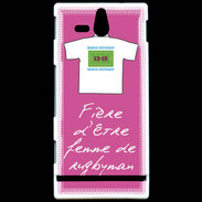 Coque Sony Xperia U Femme de rugbyman Bonus offensif-défensif Rose