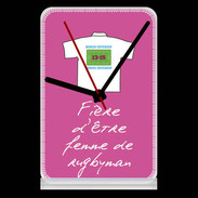 Pendule de bureau Femme de rugbyman Bonus offensif-défensif Rose