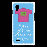 Coque LG Optimus L9 Femme de rugbyman Bonus offensif-défensif Bleu