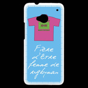 Coque HTC One Femme de rugbyman Bonus offensif-défensif Bleu