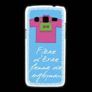 Coque Samsung Galaxy Express2 Femme de rugbyman Bonus offensif-défensif Bleu