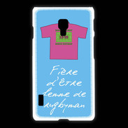 Coque LG L7 2 Femme de rugbyman Bonus offensif-défensif Bleu