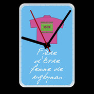 Grande pendule murale Femme de rugbyman Bonus offensif-défensif Bleu
