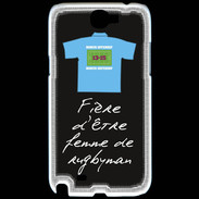 Coque Samsung Galaxy Note 2 Femme de rugbyman Bonus offensif-défensif Noir 2