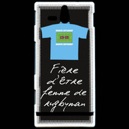 Coque Sony Xperia U Femme de rugbyman Bonus offensif-défensif Noir 2