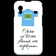 Coque Samsung ACE S5830 Femme de rugbyman Bonus offensif-défensif Blanc 2