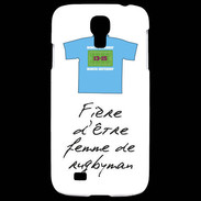 Coque Samsung Galaxy S4 Femme de rugbyman Bonus offensif-défensif Blanc 2