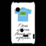 Coque Sony Xperia Typo Femme de rugbyman Bonus offensif-défensif Blanc 2
