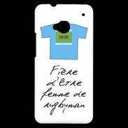 Coque HTC One Femme de rugbyman Bonus offensif-défensif Blanc 2