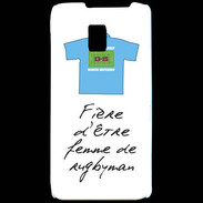 Coque LG P990 Femme de rugbyman Bonus offensif-défensif Blanc 2