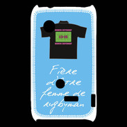 Coque Sony Xperia Typo Femme de rugbyman Bonus offensif-défensif Bleu 2