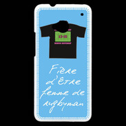 Coque HTC One Femme de rugbyman Bonus offensif-défensif Bleu 2