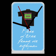 Pendule de bureau Femme de rugbyman Bonus offensif-défensif Bleu 2