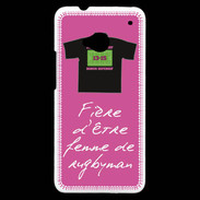 Coque HTC One Femme de rugbyman Bonus offensif-défensif Rose 2