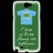 Coque Samsung Galaxy Note 2 Femme de rugbyman Bonus offensif-défensif Vert 2