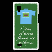 Coque LG Optimus L9 Femme de rugbyman Bonus offensif-défensif Vert 2