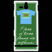 Coque Sony Xperia U Femme de rugbyman Bonus offensif-défensif Vert 2