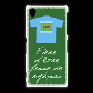 Coque Sony Xpéria Z1 Femme de rugbyman Bonus offensif-défensif Vert 2