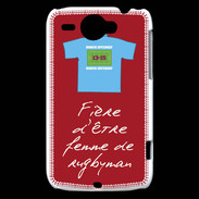 Coque HTC Wildfire G8 Femme de rugbyman Bonus offensif-défensif Rouge 2