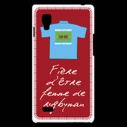 Coque LG Optimus L9 Femme de rugbyman Bonus offensif-défensif Rouge 2