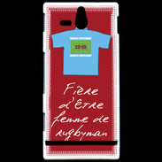 Coque Sony Xperia U Femme de rugbyman Bonus offensif-défensif Rouge 2