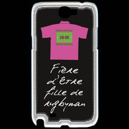 Coque Samsung Galaxy Note 2 Fille de rugbyman Bonus offensif-défensif Noir
