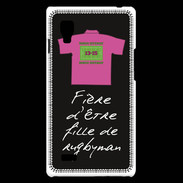 Coque LG Optimus L9 Fille de rugbyman Bonus offensif-défensif Noir