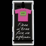 Coque Sony Xperia U Fille de rugbyman Bonus offensif-défensif Noir