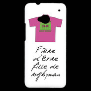 Coque HTC One Fille de rugbyman Bonus offensif-défensif Blanc