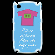Coque Blackberry 8520 Fille de rugbyman Bonus offensif-défensif Bleu