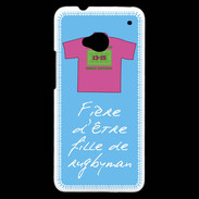 Coque HTC One Fille de rugbyman Bonus offensif-défensif Bleu
