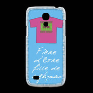 Coque Samsung Galaxy S4mini Fille de rugbyman Bonus offensif-défensif Bleu