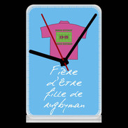 Pendule de bureau Fille de rugbyman Bonus offensif-défensif Bleu