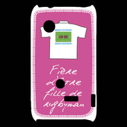 Coque Sony Xperia Typo Fille de rugbyman Bonus offensif-défensif Rose