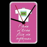 Grande pendule murale Fille de rugbyman Bonus offensif-défensif Rose