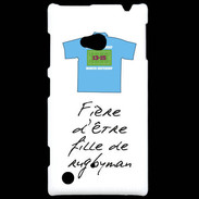 Coque Nokia Lumia 720 Fille de rugbyman Bonus offensif-défensif Blanc 2
