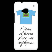 Coque HTC One Fille de rugbyman Bonus offensif-défensif Blanc 2