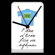 Pendule de bureau Fille de rugbyman Bonus offensif-défensif Blanc 2