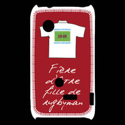 Coque Sony Xperia Typo Fille de rugbyman Bonus offensif-défensif Rouge