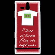 Coque Sony Xperia U Fille de rugbyman Bonus offensif-défensif Rouge
