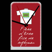 Pendule de bureau Fille de rugbyman Bonus offensif-défensif Rouge