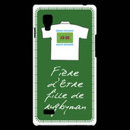 Coque LG Optimus L9 Fille de rugbyman Bonus offensif-défensif Vert