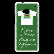 Coque HTC One Fille de rugbyman Bonus offensif-défensif Vert