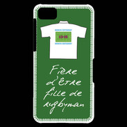 Coque Blackberry Z10 Fille de rugbyman Bonus offensif-défensif Vert