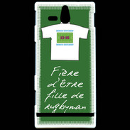 Coque Sony Xperia U Fille de rugbyman Bonus offensif-défensif Vert