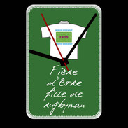 Grande pendule murale Fille de rugbyman Bonus offensif-défensif Vert